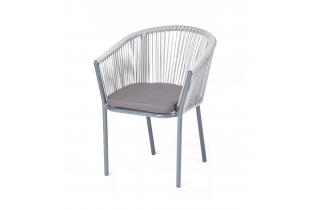 MR1000831 плетеный стул из роупа (веревки), стальной каркас (серый), цвет серый